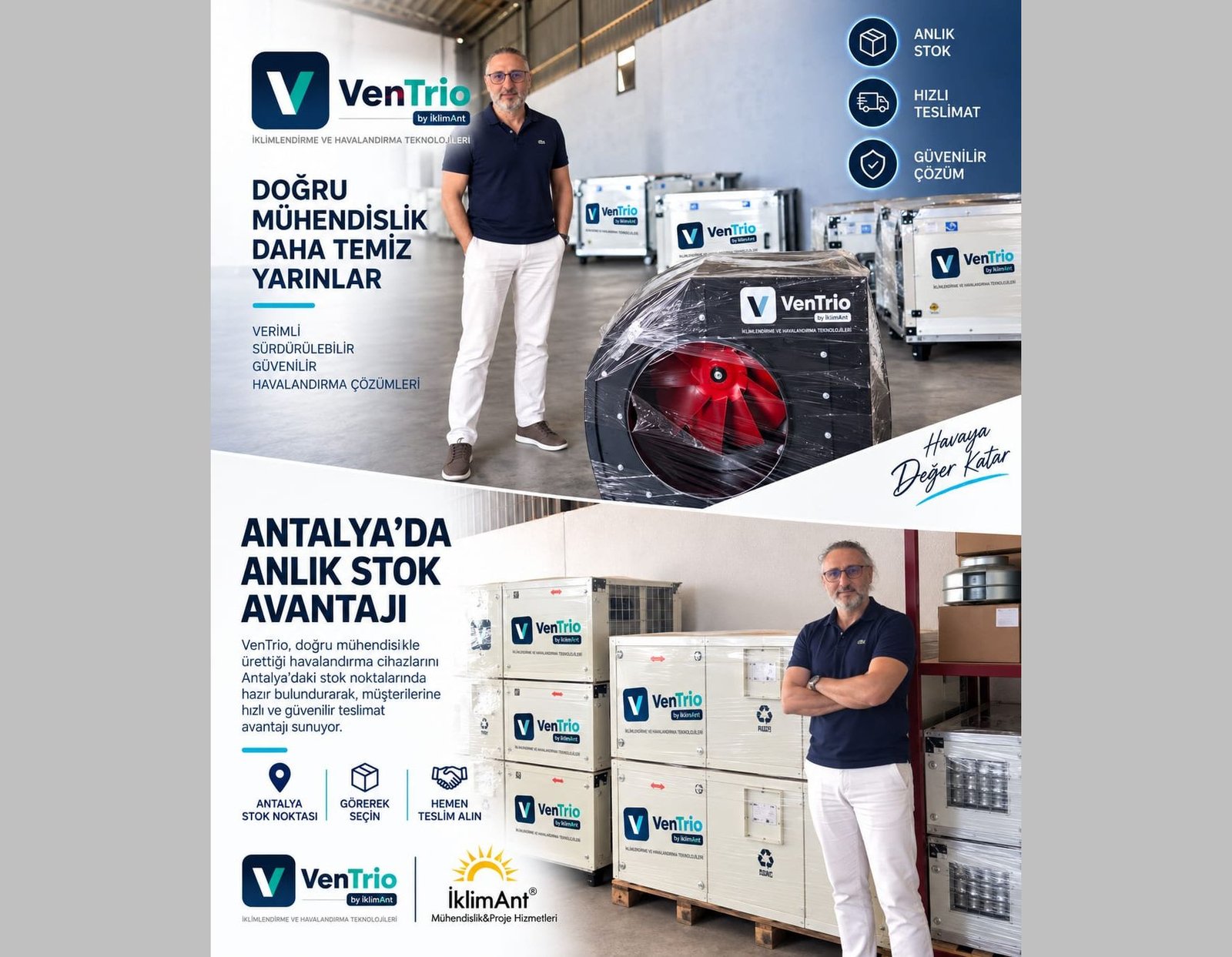Enerji ve Tesisat — Antalya'dan Tüm Türkiye'ye Anlık Stok Avantajı: VenTrio'da Cihazı Gör, Seç ve Hemen Teslim Al